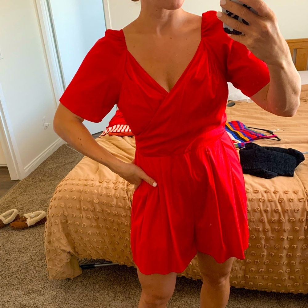 Franchesca’s Red Puff Sleeve Romper